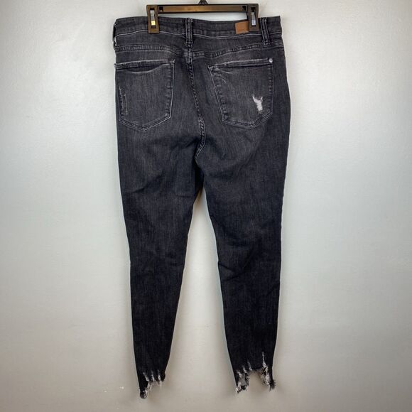 Judy blue jeans women's 11 | 30x26 black distressed button fly skinny JB84169 - Picture 3 of 11